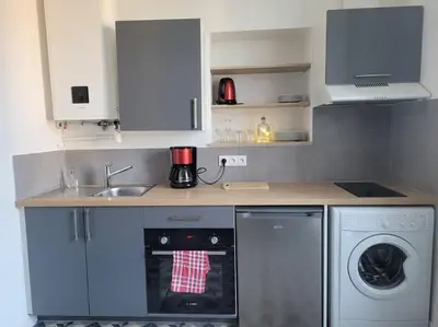 Cuisine ou kitchenette dans l'établissement Erbalunga : Studio rénové, bel emplacement