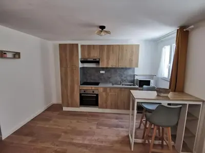 Cuisine ou kitchenette dans l'établissement Appartement de 30m2 pour 2 personnes Venaco