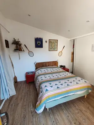 Un ou plusieurs lits dans un hébergement de l'établissement Casa Davia. Studio indépendant meublé.