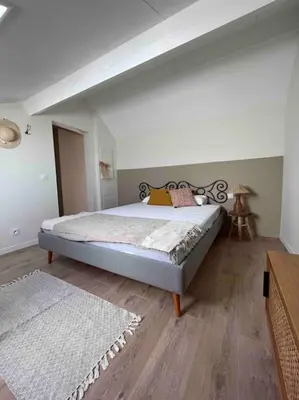 Un ou plusieurs lits dans un hébergement de l'établissement Casa Mariuccia au coeur du village ALGAJOLA