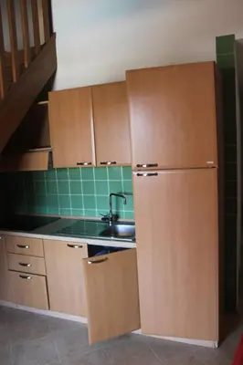 Cuisine ou kitchenette dans l'établissement Trilocale in residence con piscina a 200 m dal mare