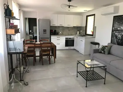Cuisine ou kitchenette dans l'établissement Gîte A Funtana Montestremo, Balagne, Haute Corse