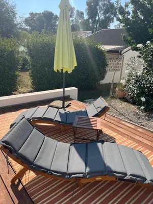 Jardin de l'établissement Helles freundliche Ferienhaus für Naturisten FKK auf Korsika