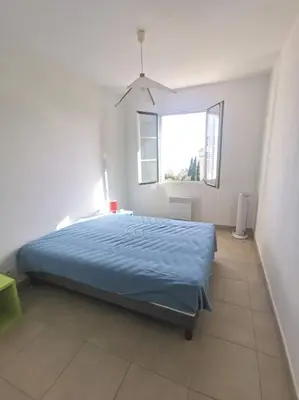 Un ou plusieurs lits dans un hébergement de l'établissement Jolie villa à Erbalunga- a deux pas de la plage