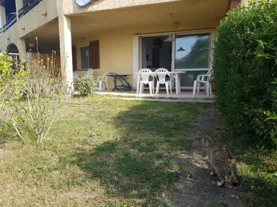 Jardin de l'établissement Charmant bonheur en bord de mer