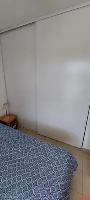Un ou plusieurs lits dans un hébergement de l'établissement Location appartement les pieds dans l'eau, Résidence Aqua Linda à Poggio-Mezzana