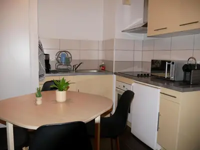 Cuisine ou kitchenette dans l'établissement Capstay studio avec grande terrasse proche aéroport Bastia - Lucciana - Centre