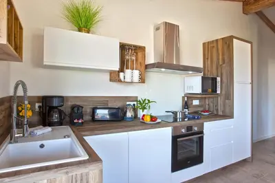 Cuisine ou kitchenette dans l'établissement Bel Appartement 