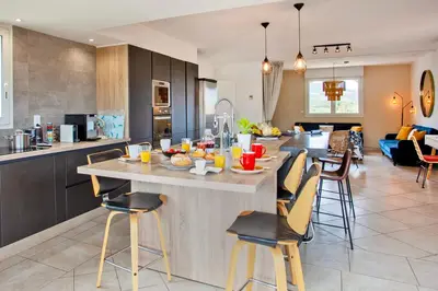 Cuisine ou kitchenette dans l'établissement Appartement 