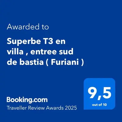 Certificat, récompense, panneau ou autre document affiché dans l'établissement Superbe T3 en villa , entree sud de bastia ( Furiani )