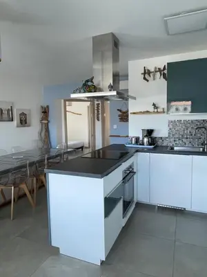 Cuisine ou kitchenette dans l'établissement Les Toits de Moriani