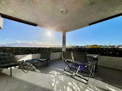 Balcon ou terrasse dans l'établissement Appartement ALERIA 2/4 personnes