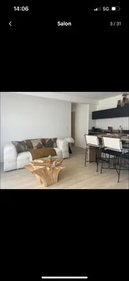 Coin salon dans l'établissement Appartement moderne dans résidence A2023