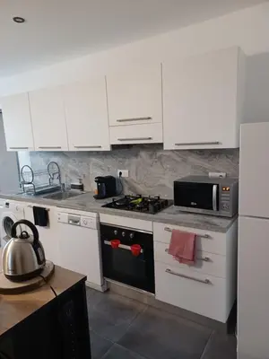 Cuisine ou kitchenette dans l'établissement APPARTEMENT CAP CORSE Marine de PIETRACORBARA BORD DE MER