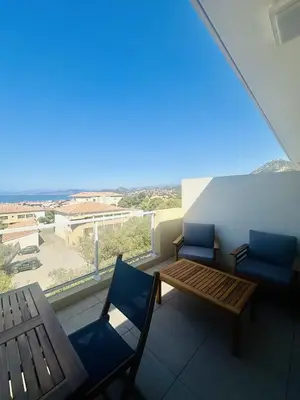 Balcon ou terrasse dans l'établissement Magnifique 2 pièces vue mer