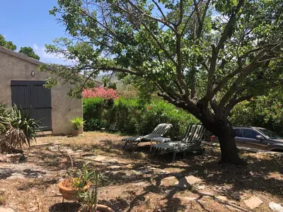 Jardin de l'établissement La corse entre plage et rivière