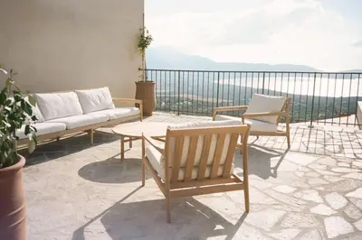 Balcon ou terrasse dans l'établissement Luxury house with pool - Lumio