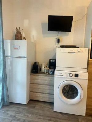 Cuisine ou kitchenette dans l'établissement Appartement au bord de mer