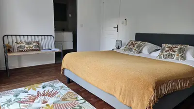 Un ou plusieurs lits dans un hébergement de l'établissement Maison de Maître Albitru - Domaine Romella - Piscine - Vue Golfe St-Florent