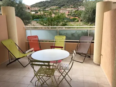 Balcon ou terrasse dans l'établissement Résidence les Eucalyptus, Appart à 500m de la mer et du centre
