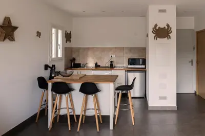 Cuisine ou kitchenette dans l'établissement Villa de charme Jo Poggi - Domaine Romella - Piscine - Proche St-Florent