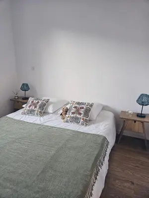 Un ou plusieurs lits dans un hébergement de l'établissement Villa de standing Fiurenza - Domaine Romella - Piscine - Proche Saint-Florent