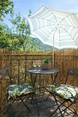 Vue générale sur la montagne ou vue sur la montagne depuis la maison de vacances
