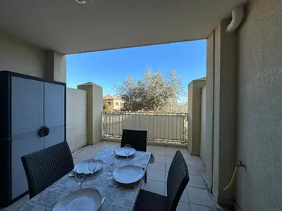 Balcon ou terrasse dans l'établissement Appartement T2 Eucalyptus L'ILE-ROUSSE
