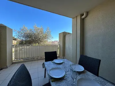 Balcon ou terrasse dans l'établissement Appartement T2 Eucalyptus L'ILE-ROUSSE