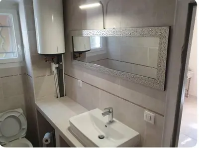 Salle de bains dans l'établissement Appartement Saltare Rivière & maquis