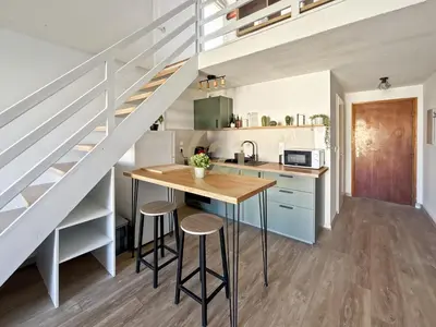 Cuisine ou kitchenette dans l'établissement Duplex T2 - Madonna di a Sarra