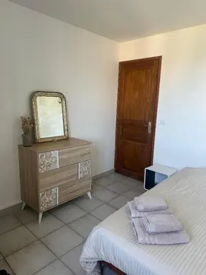 Un ou plusieurs lits dans un hébergement de l'établissement Casa Orsu vue panoramique