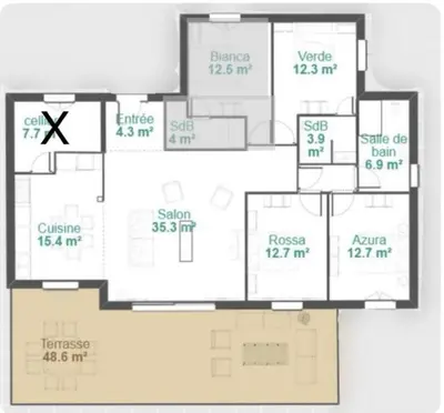 Plan de l'établissement Les chambres du Cap Corse