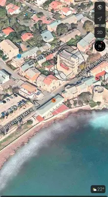 Vue générale sur la mer ou vue sur la mer prise depuis l'appartement