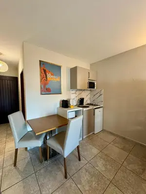 Cuisine ou kitchenette dans l'établissement Grand Studio dans Residence avec piscine in Sisco