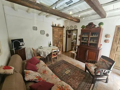 Coin salon dans l'établissement Jolie maison de village- Cap Corse Pietracorbara
