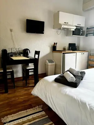 Cuisine ou kitchenette dans l'établissement Rundinelle di Saint-Florent