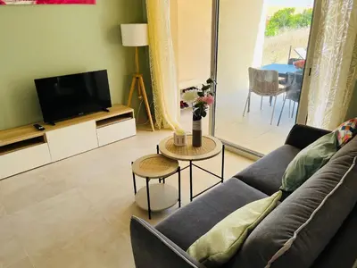Coin salon dans l'établissement T2 - Marine de sant ambroggio, LUMIO 20260
