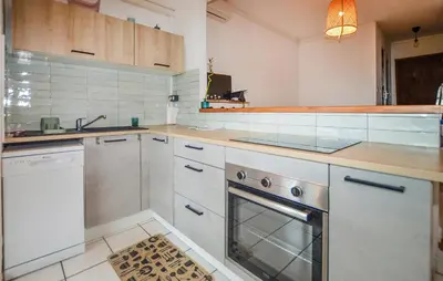 Cuisine ou kitchenette dans l'établissement Gorgeous Apartment In Moriani Plage