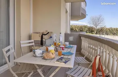 Balcon ou terrasse dans l'établissement Appartement Lucciana Corse plage à 2 minutes
