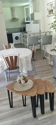 Cuisine ou kitchenette dans l'établissement Maison de vacances en Corse