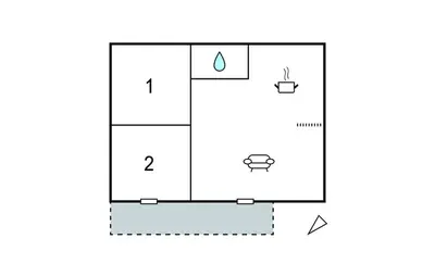 Plan de l'établissement 2 Bedroom Cozy Apartment In Prunete