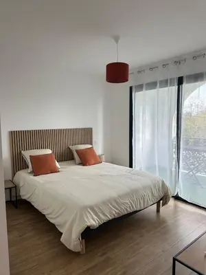 Un ou plusieurs lits dans un hébergement de l'établissement Appartement T2 calme et paisible Vescovato