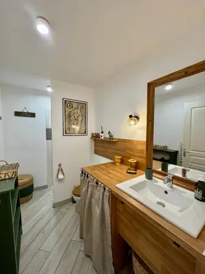 Cuisine ou kitchenette dans l'établissement Santa-Casa-Maria, Plage & coeur de Calvi
