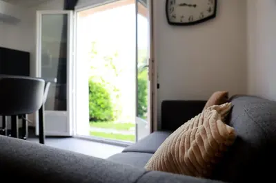 Coin salon dans l'établissement Appartement entre mer et montagne