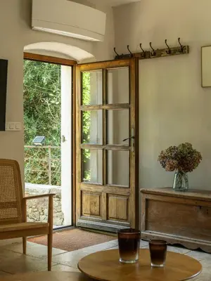 Coin salon dans l'établissement Beautiful Family Home With Pool Near Pigna