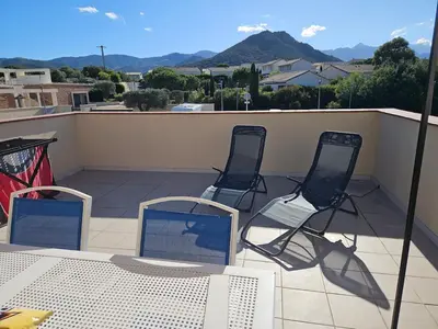 Vue générale sur la montagne ou vue sur la montagne depuis l'appartement