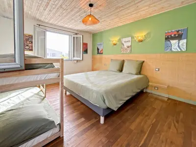 Un ou plusieurs lits dans un hébergement de l'établissement Villa T4 vue mer, piscine & jardin - Corbara