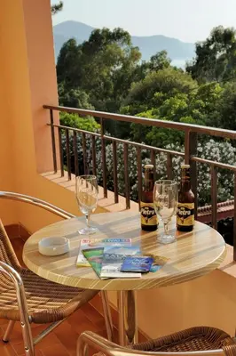 Vue générale sur la montagne ou vue sur la montagne depuis l'hôtel