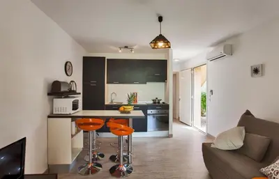 Cuisine ou kitchenette dans l'établissement Mare di Sole, St-Florent